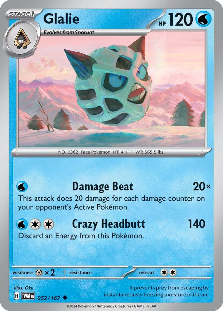 Image for Glalie (052/167) (SV06: Twilight Masquerade) - Pokemon