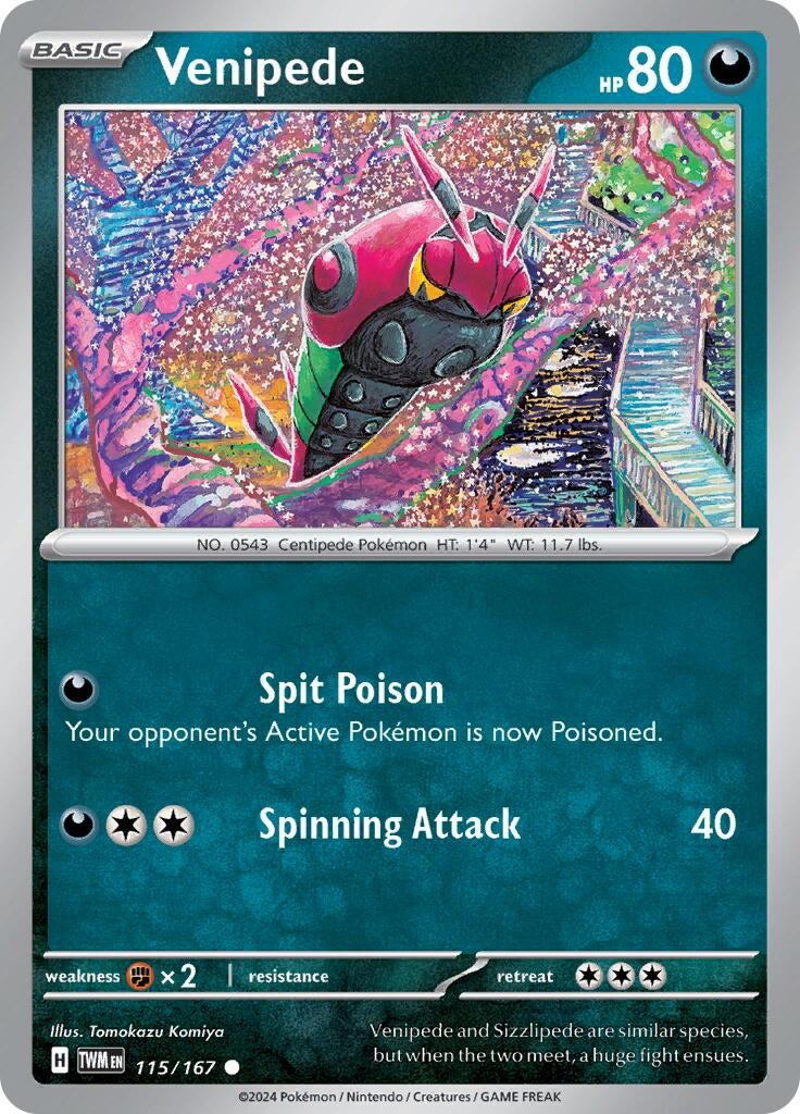 Image for Venipede (115/167) (SV06: Twilight Masquerade) - Pokemon