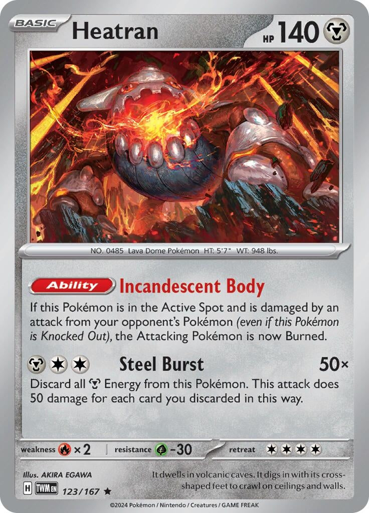 Image for Heatran (123/167) (SV06: Twilight Masquerade) - Pokemon