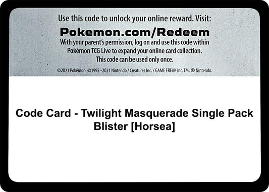 Image for Code Card - Twilight Masquerade Single Pack Blister [Horsea] (SV06: Twilight Masquerade) - Pokemon