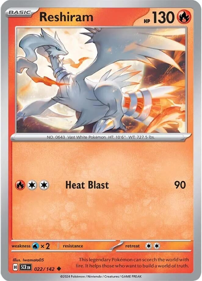 Image for Reshiram (022/142) (SV07: Stellar Crown) - Pokemon