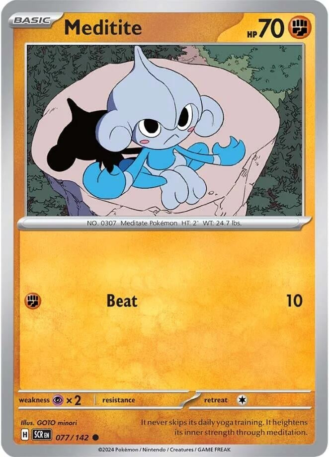 Image for Meditite (077/142) (SV07: Stellar Crown) - Pokemon