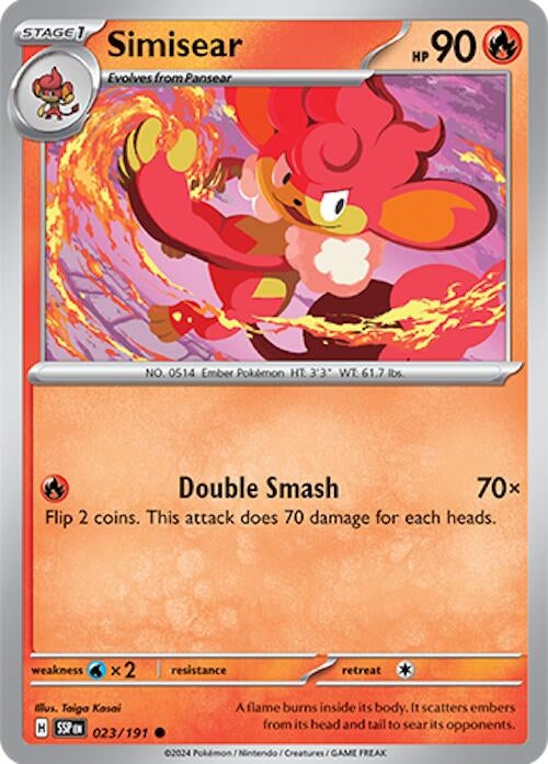 Image for Simisear (023/191) (SV08: Surging Sparks) - Pokemon