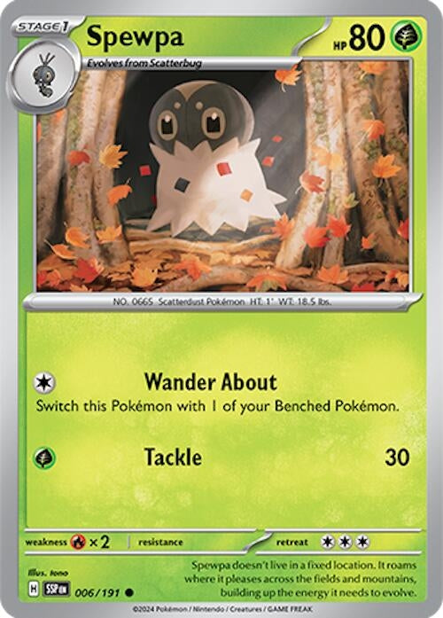 Image for Spewpa (006/191) (SV08: Surging Sparks) - Pokemon