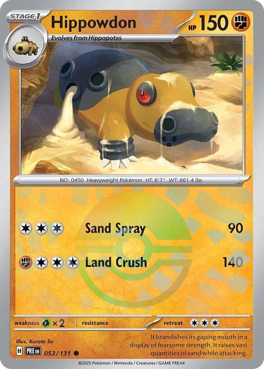 Image for Hippowdon (Poke Ball Pattern) (053/131) (SV: Prismatic Evolutions) - Pokemon