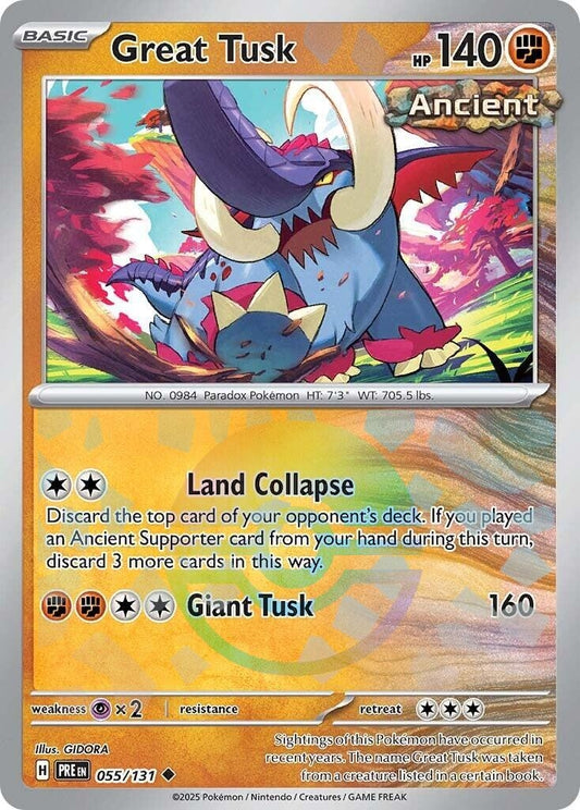 Image for Great Tusk (Poke Ball Pattern) (055/131) (SV: Prismatic Evolutions) - Pokemon