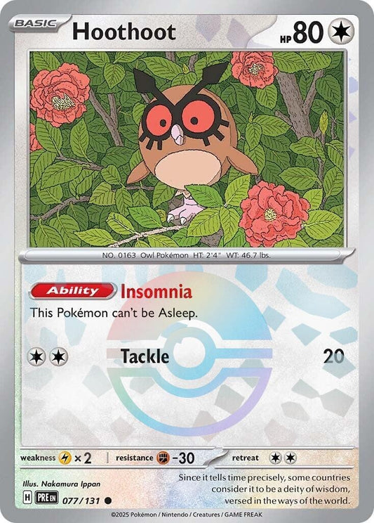 Image for Hoothoot (Poke Ball Pattern) (077/131) (SV: Prismatic Evolutions) - Pokemon