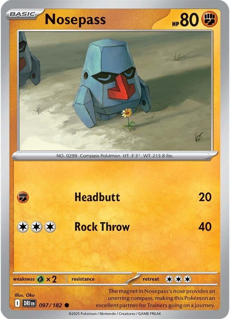 Image for Nosepass (097/182) (SV10: Destined Rivals) - Pokemon