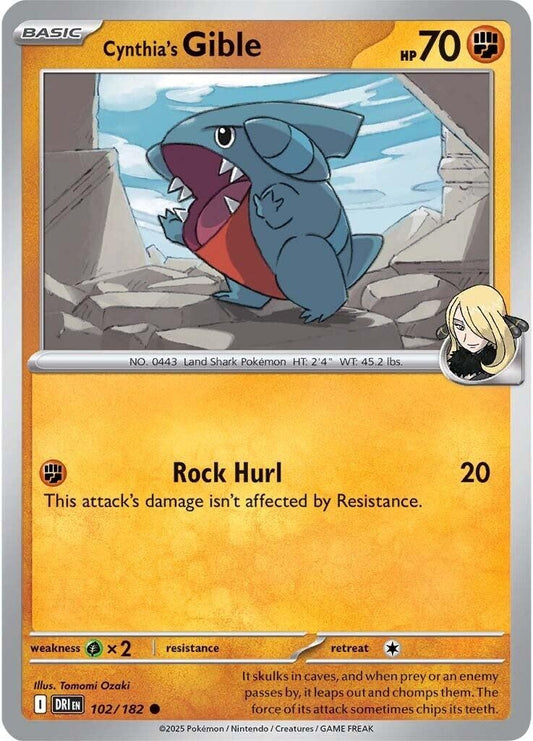 Image for Cynthia's Gible (102/182) (SV10: Destined Rivals) - Pokemon