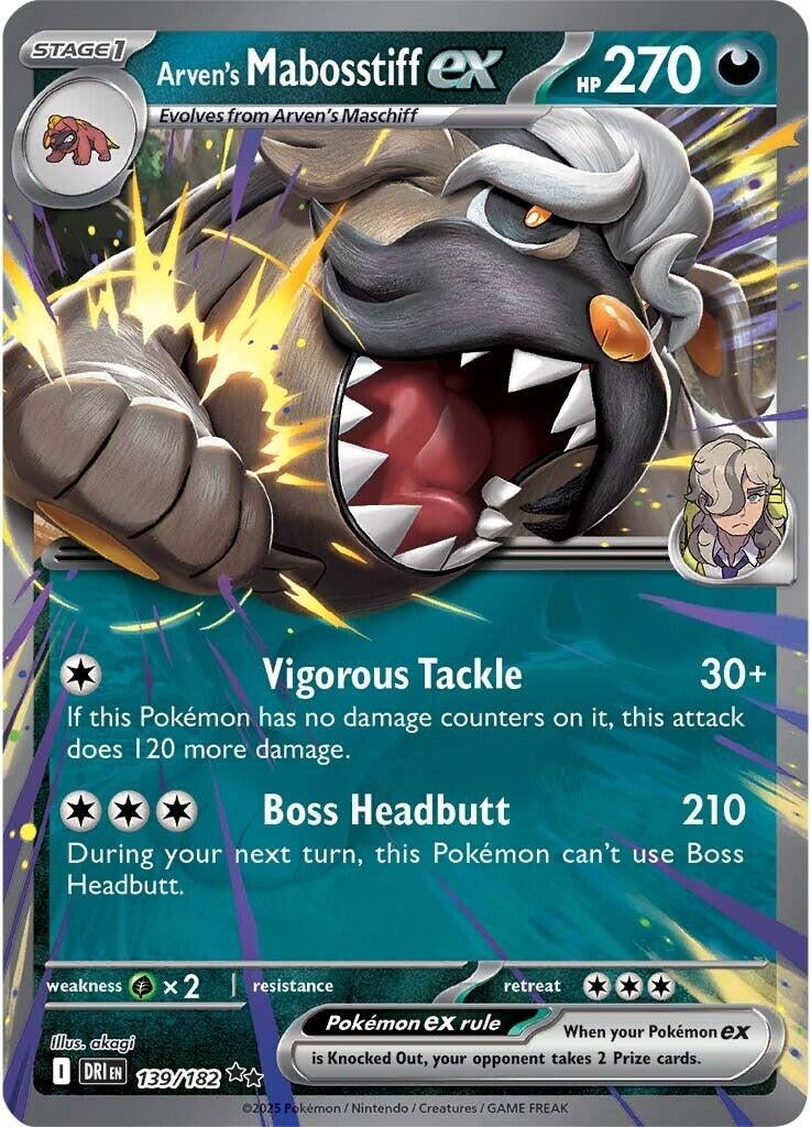 Image for Arven's Mabosstiff ex (139/182) (SV10: Destined Rivals) - Pokemon