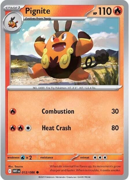 Image for Pignite (012/086) (SV: White Flare) - Pokemon