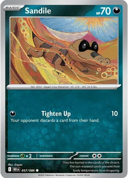 Image for Sandile (057/086) (SV: Black Bolt) - Pokemon