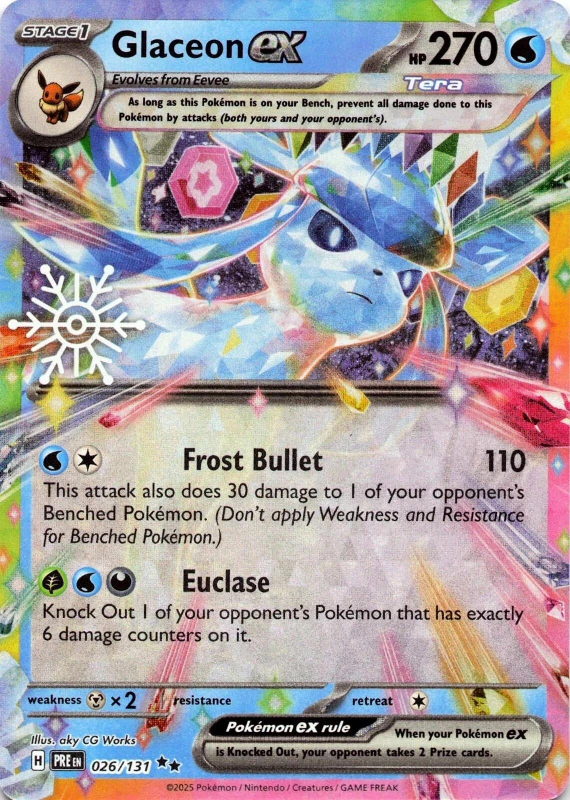 Image for Glaceon ex - 026/131 (Holiday Calendar) (026/131) (SV: Prismatic Evolutions) - Pokemon