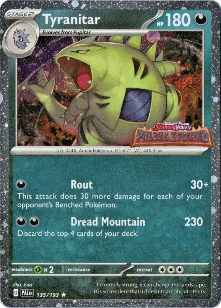 Tyranitar (Paldea Evolved Stamp) (135/193) (Miscellaneous Cards & Products)
