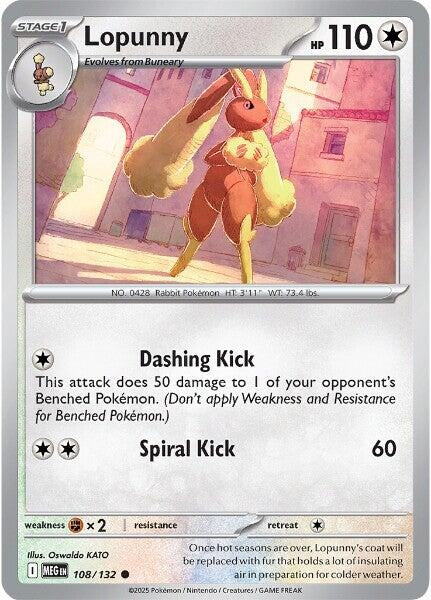 Image for Lopunny (108/132) (ME01: Mega Evolution) - Pokemon