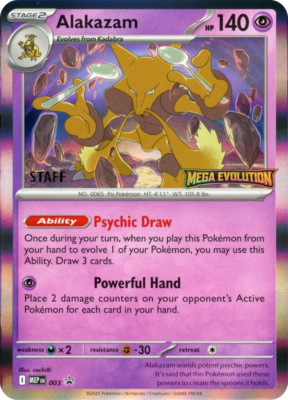 Image for Alakazam - 003 [Staff] (003) (ME: Mega Evolution Promo) (MEP) - Pokemon