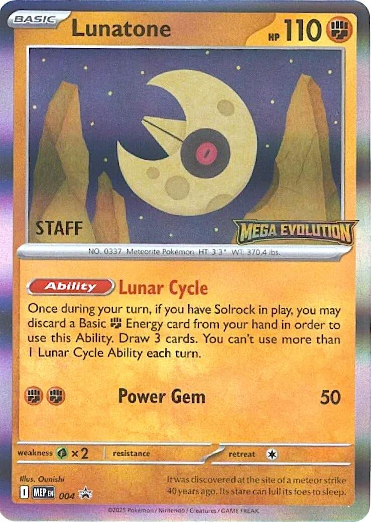 Image for Lunatone - 004 [Staff] (004) (ME: Mega Evolution Promo) (MEP) - Pokemon
