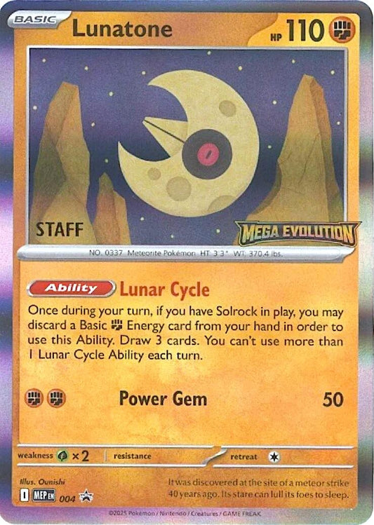 Image for Lunatone - 004 [Staff] (004) (ME: Mega Evolution Promo) (MEP) - Pokemon