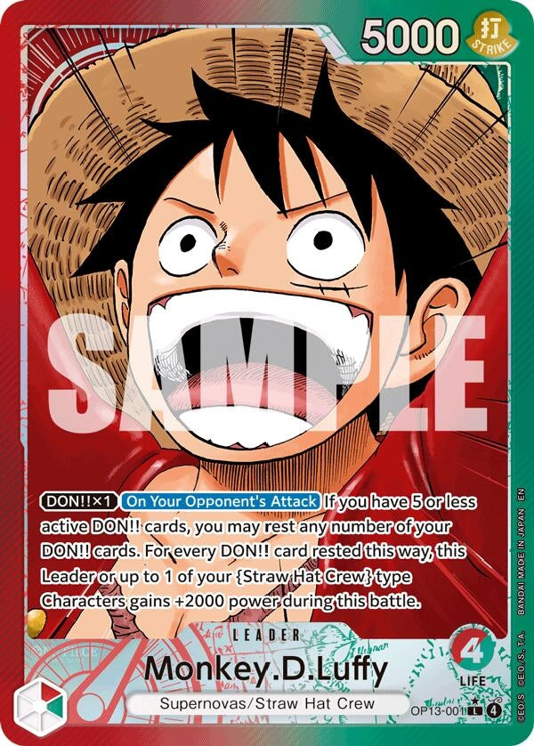 Image for Monkey.D.Luffy (001) (Alternate Art) (OP13-001) (Carrying On His Will) (OP13) - One Piece Card Game
