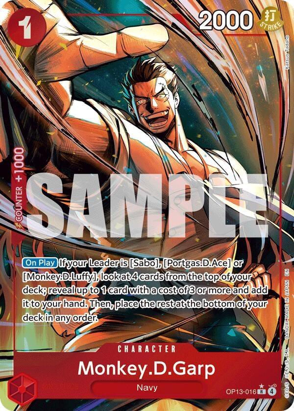 Image for Monkey.D.Garp (Alternate Art) (OP13-016) (Carrying On His Will) (OP13) - One Piece Card Game
