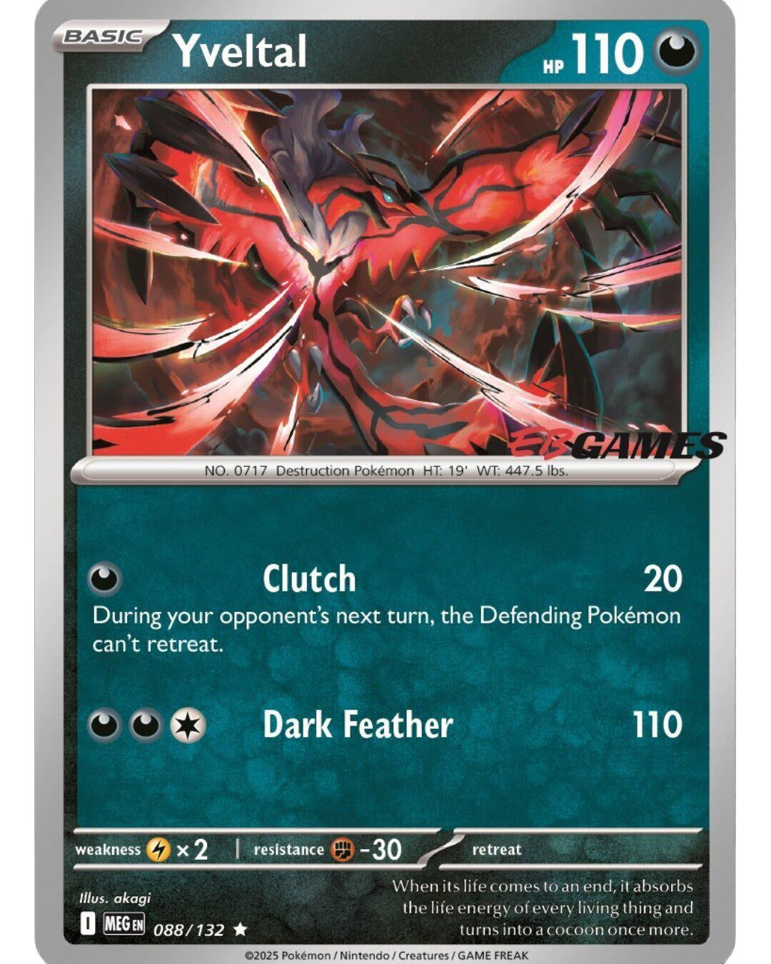 Yveltal (EB Games) (088/132) (Miscellaneous Cards & Products)