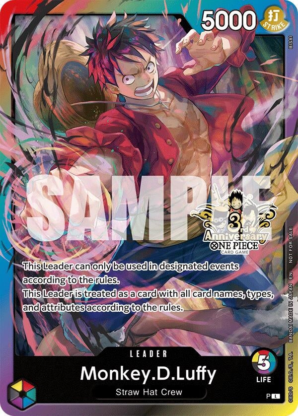 Monkey.D.Luffy (3rd Anniversary Tournament 3 Brothers Pack) (Carrying On His Will: 3rd Anniversary Tournament Cards)