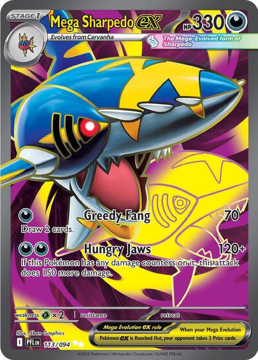 Mega Sharpedo ex - 113/094 - ME02: Phantasmal Flames (PFL)