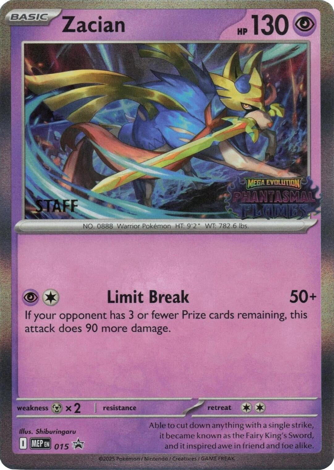 Image for Zacian - 015 [Staff] (015) (ME: Mega Evolution Promo) (MEP) - Pokemon
