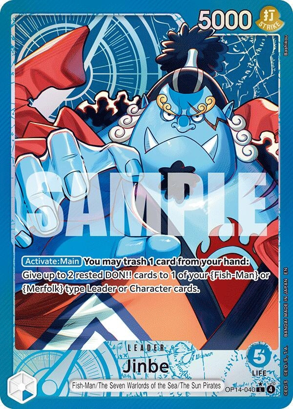 Image for Jinbe - OP14-040 (Alternate Art) (OP14-040) (The Azure Sea's Seven) (OP14) - One Piece Card Game