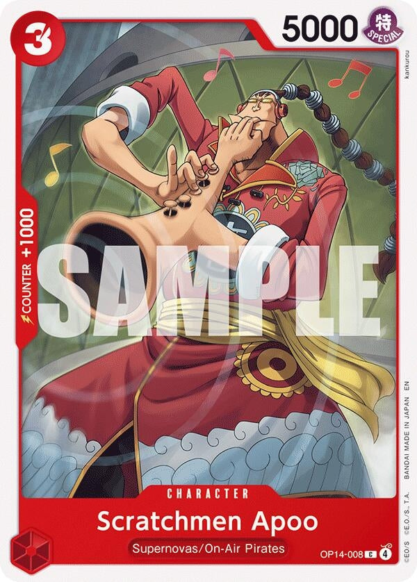 Image for Scratchmen Apoo (OP14-008) (The Azure Sea's Seven) (OP14) - One Piece Card Game