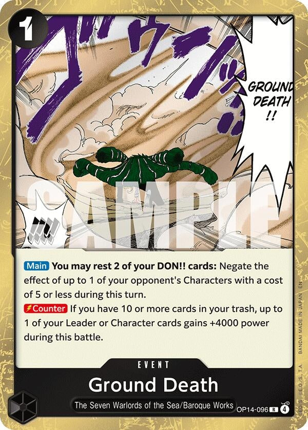 Image for Ground Death (OP14-096) (The Azure Sea's Seven) (OP14) - One Piece Card Game