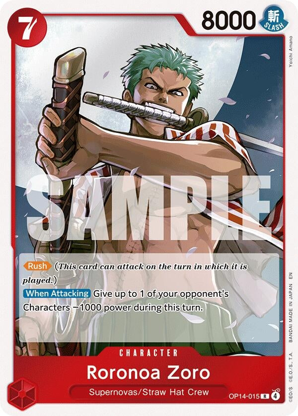 Image for Roronoa Zoro - OP14-015 (OP14-015) (The Azure Sea's Seven) (OP14) - One Piece Card Game