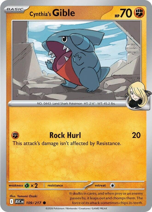 Image for Cynthia's Gible (109/217) (ASC) - Pokemon