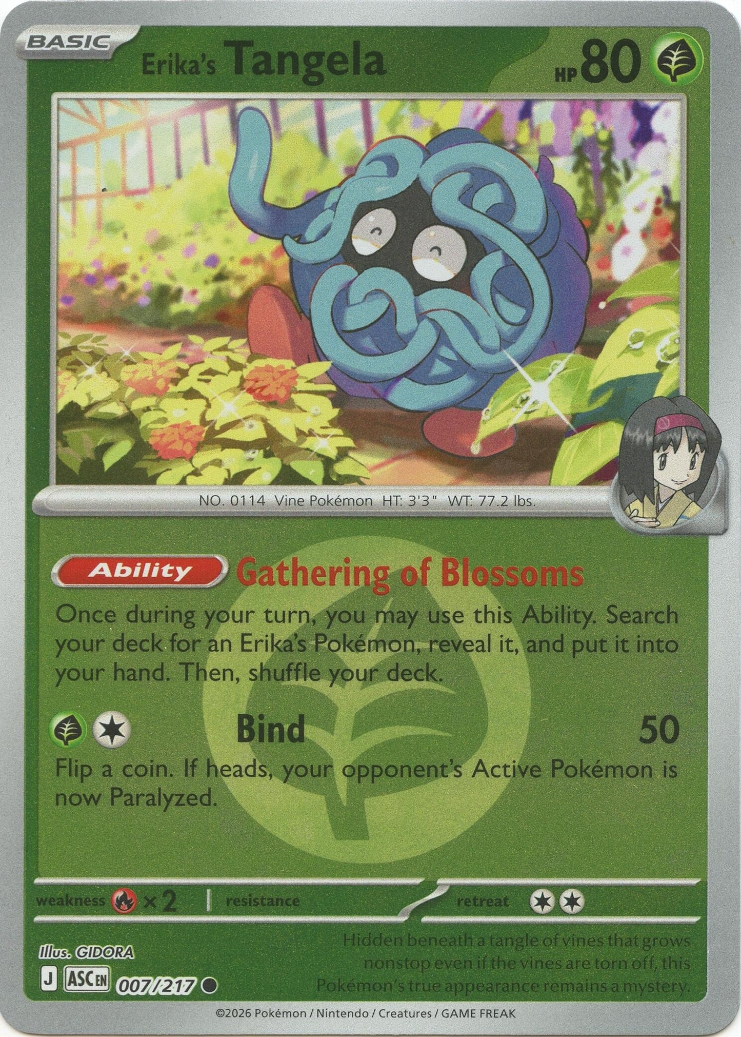 Image for Erika's Tangela - 007/217 (Energy Symbol Pattern) (007/217) (ASC) - Pokemon