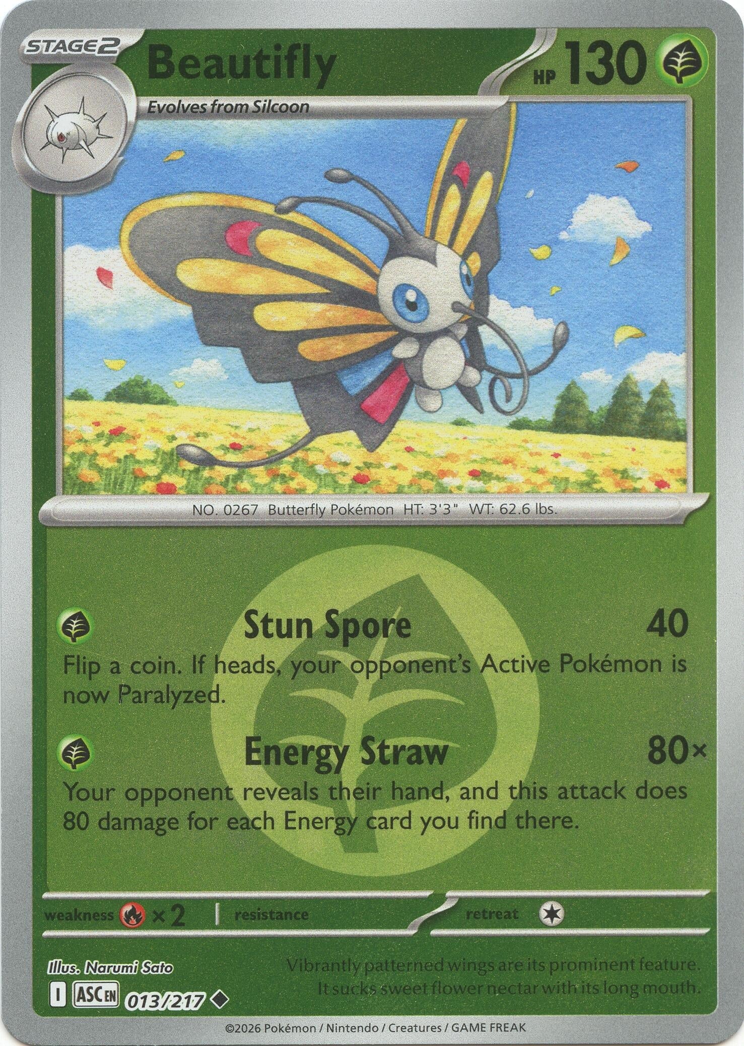 Image for Beautifly - 013/217 (Energy Symbol Pattern) (013/217) (ASC) - Pokemon
