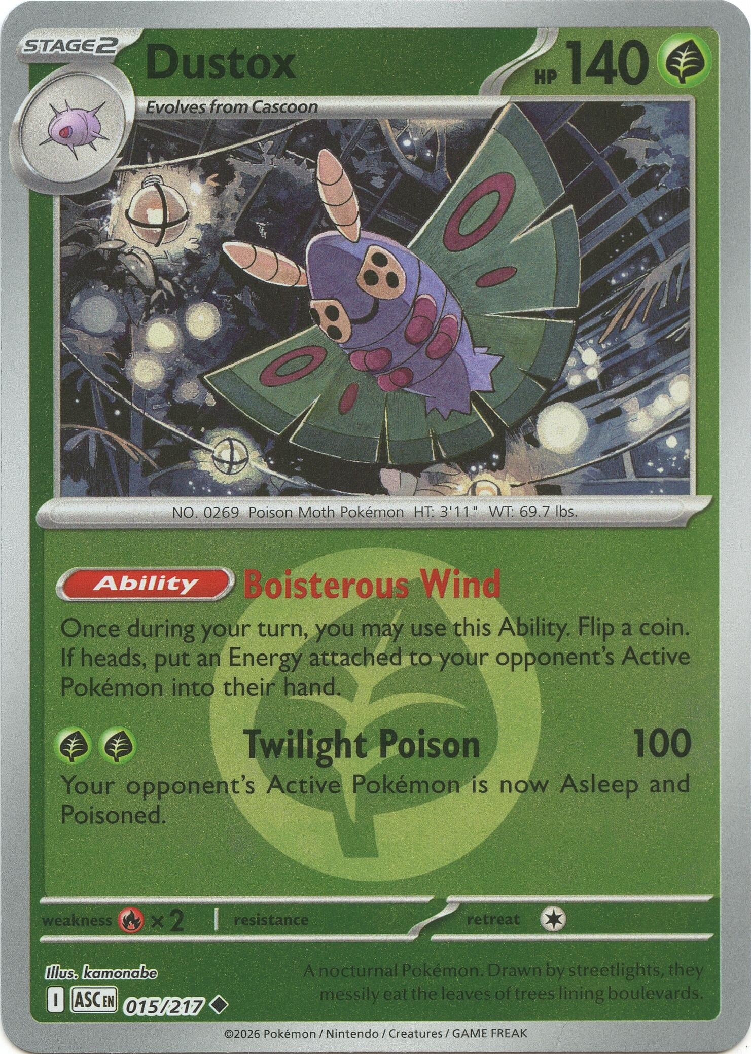 Image for Dustox - 015/217 (Energy Symbol Pattern) (015/217) (ASC) - Pokemon