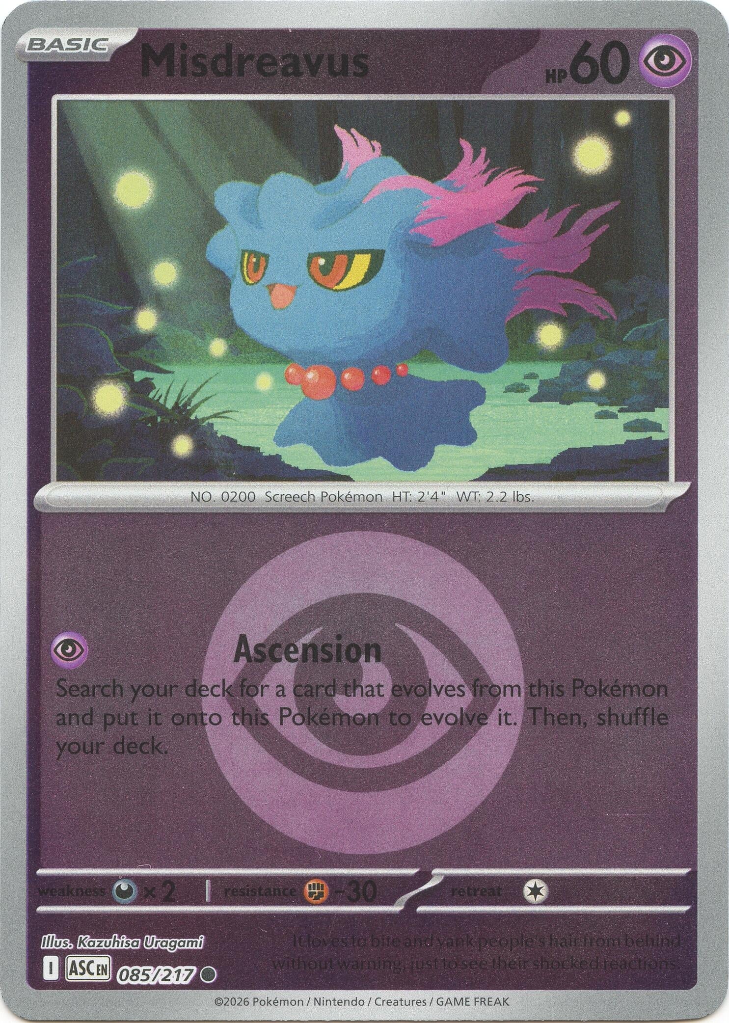 Image for Misdreavus - 085/217 (Energy Symbol Pattern) (085/217) (ASC) - Pokemon