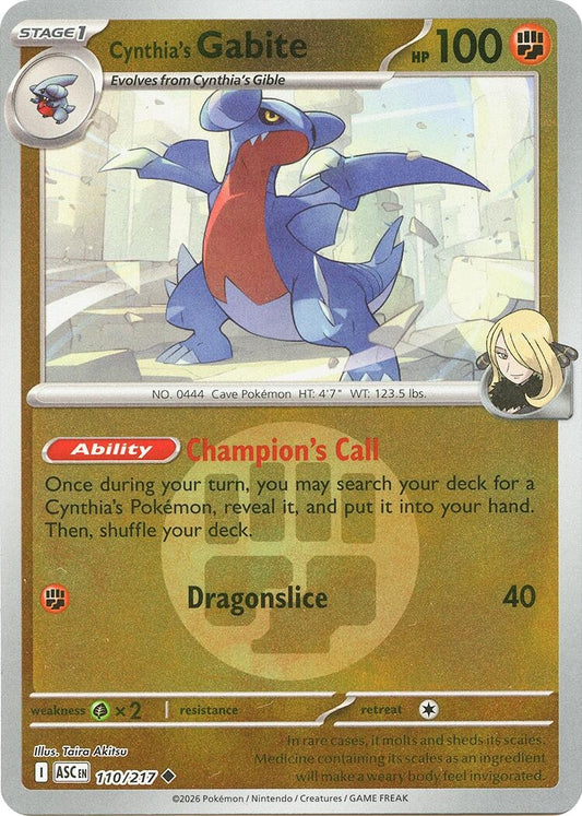 Image for Cynthia's Gabite (Energy Symbol Pattern) (110/217) (ASC) - Pokemon