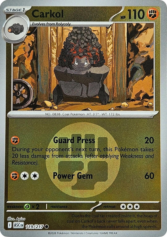 Image for Carkol (Energy Symbol Pattern) (119/217) (ASC) - Pokemon
