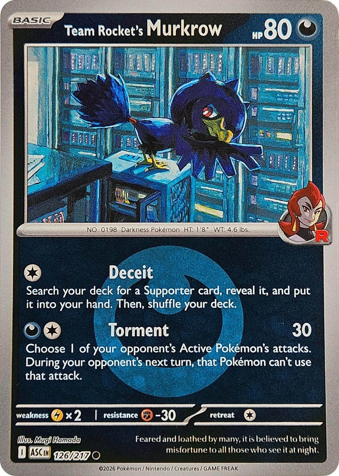 Image for Team Rocket's Murkrow (Energy Symbol Pattern) (126/217) (ASC) - Pokemon