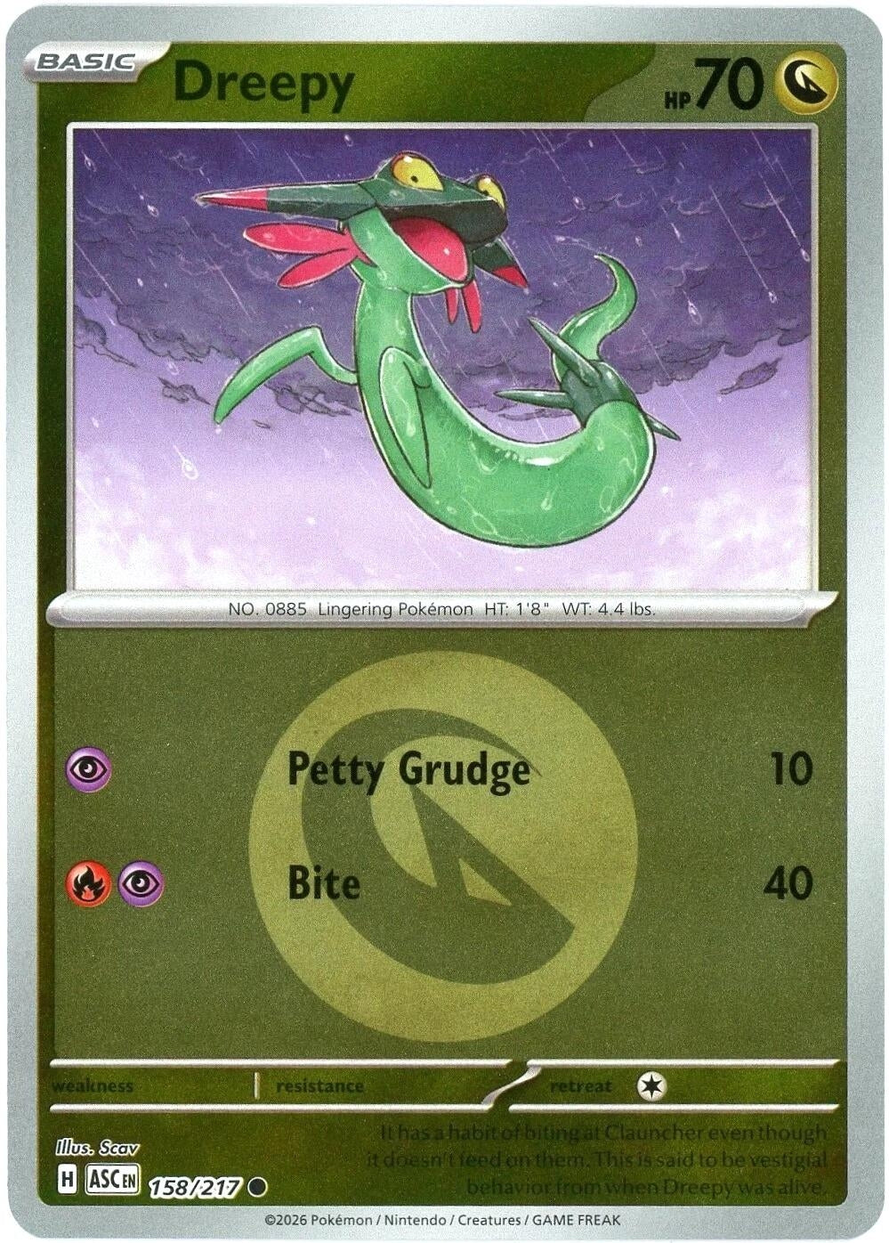 Image for Dreepy - 158/217 (Energy Symbol Pattern) (158/217) (ASC) - Pokemon