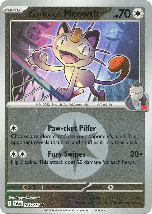 Image for Team Rocket's Meowth (Energy Symbol Pattern) (161/217) (ASC) - Pokemon