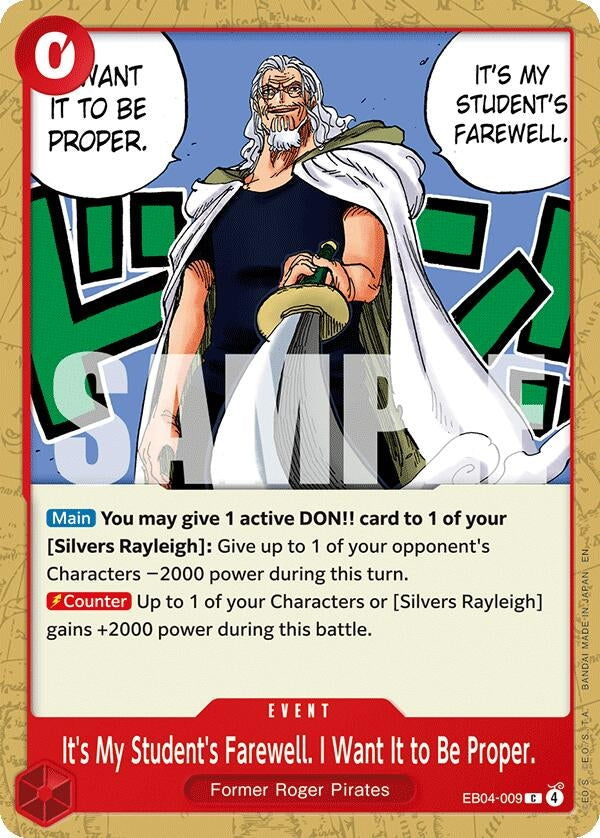 Image for It's My Student's Farewell. I Want It to Be Proper. (EB04-009) (Adventure on Kami's Island) (OP15-EB04) - One Piece Card Game