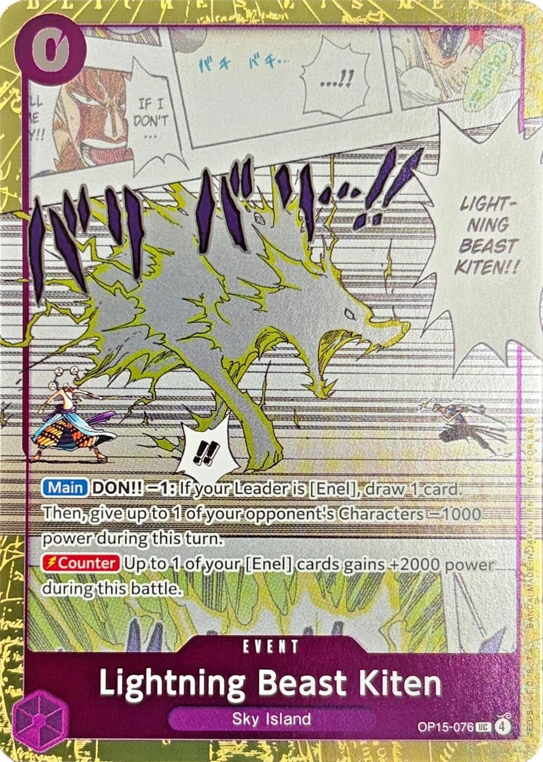 Image for Lightning Beast Kiten (Dash Pack) (OP15-076) (Adventure on Kami's Island) (OP15-EB04) - One Piece Card Game