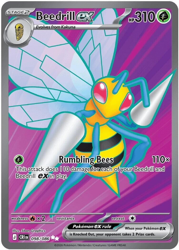 Image for Beedrill ex (098/086) (ME04: Chaos Rising) (CRI) - Pokemon