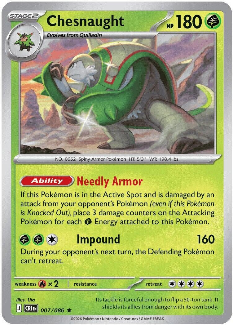 Image for Chesnaught (007/086) (ME04: Chaos Rising) (CRI) - Pokemon