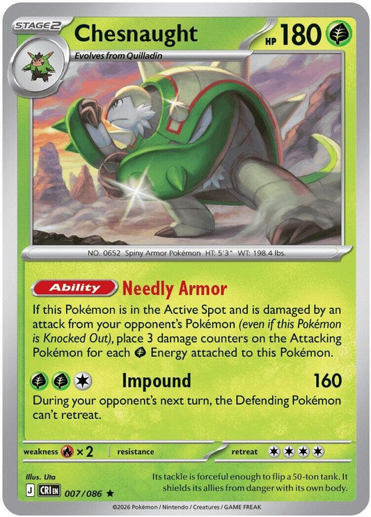 Image for Chesnaught (007/086) (ME04: Chaos Rising) (CRI) - Pokemon