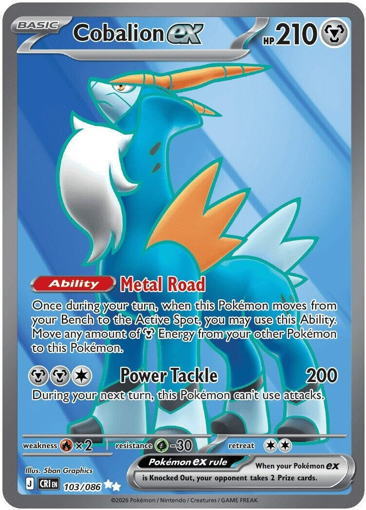 Image for Cobalion ex (103/086) (ME04: Chaos Rising) (CRI) - Pokemon