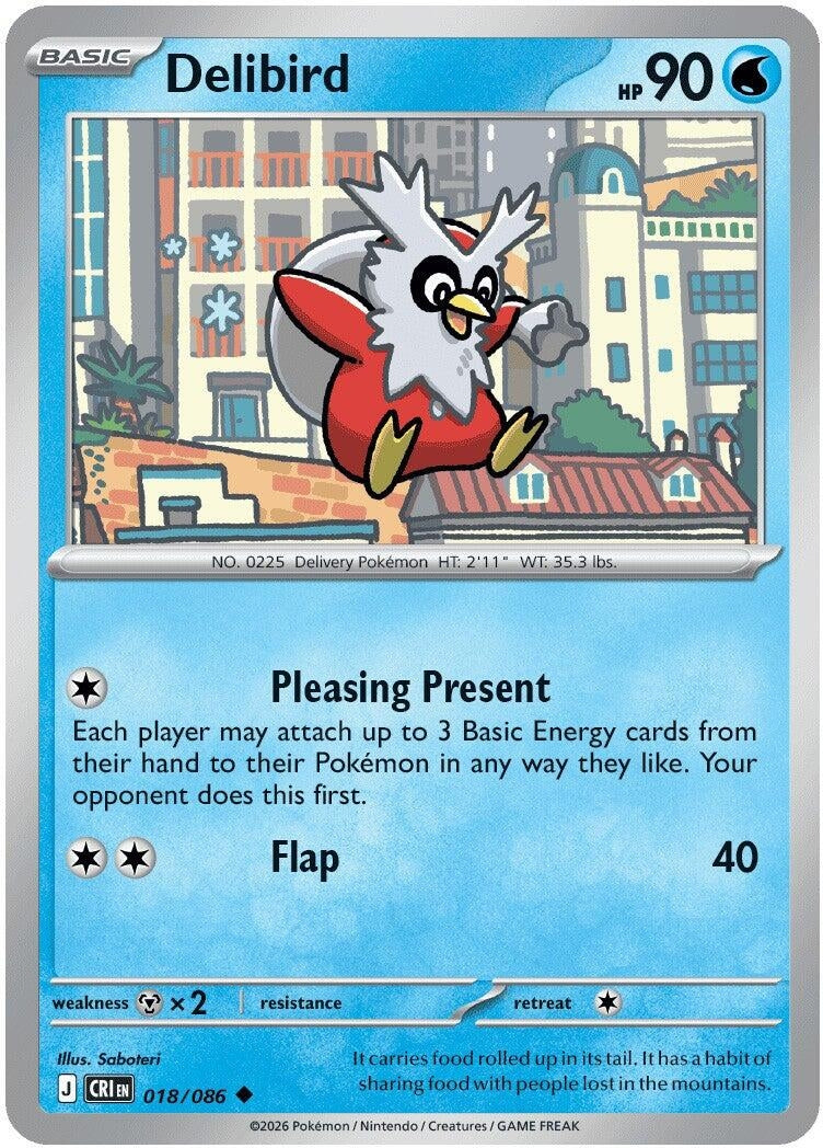 Image for Delibird (018/086) (ME04: Chaos Rising) (CRI) - Pokemon