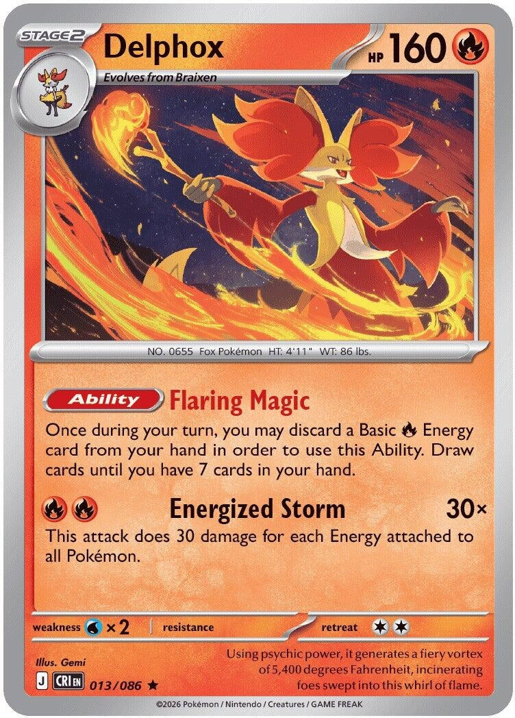 Image for Delphox (013/086) (ME04: Chaos Rising) (CRI) - Pokemon